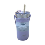 550ml/710ml Iced Coffee Cup Portable Stainless Steel Drinkware Water Bottle Leakproof Reusable Large-capacity for Outdoor Travel