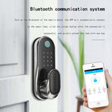 TUYA APP/TT Lock Smart Office Fingerprint Indoor Room Bluetooth Electronic Lock Household Anti-theft Door Handle Lock Password W