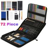72Pcs/set Drawing Pencils Set Sketch Colored Pencils Painting Set Watercolor Metallic Complete Artist Kit Painting Art Supplies