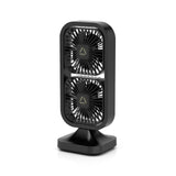USB Charging Tower Fan Table Top Left Right Rotation Outdoor Indoor Double Fan Heads 3 Speed Strong Airflow Cooler Fan Black Fre