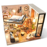 CUTEBEE DIY Doll House Wooden Doll Houses Miniature Dollhouse Furniture Kit with LED Toys for Children Christmas Gift  L023