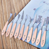 Stainless Steel Palette Art Tools With Wooden Handle Spatula Practical Color Mixing Painting  Set Professional Texture