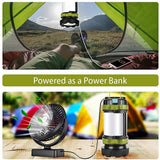 LED Camping Lantern Rechargeable, T2000 High Lumen Light Flashlight, 6 Modes, High Capacity Power Bank