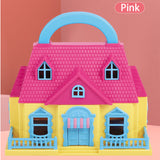 Connection Folding Dollhouse Villa Plastic DIY Dollhouses Play House Furniture Assembled Doll House Toys for Girls kids Gifts