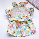 Lace Floral Dog Dress Summer Pet Clothes Cat Skirt Yorkshire Pomeranian Shih Tzu maltese Schnauzer Clothing Female Dog Costumes