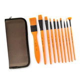 10pcs Paint Brushes Set Kit Artist Paintbrush Multiple Mediums Brushes with Carry Bag Nylon Hair for Art Drawing Supplies