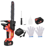 21V Brushless Cordless Chainsaw 12-inch Electric Chain Saw Pruning Saw 6.0Ah Rechargeable Battery Powered Tree Branch Pruner
