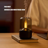 120ML Candlelight Aroma Diffuser Portable Electric USB Air Humidifier Cool Mist Maker Fogger 8-12 Hours with LED Night Light