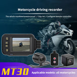 SE30 720P Motorcycle Dash Cam Waterproof 720P HD Motorbike Parking Monitor DVR + Rear View Camera Support Gravity Sensor