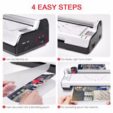 Thermal Laminator for A3/A4/A6, 2 Roller System Laminating Machine with Trimmer and Corner Rounder Fast Warm-up for Home Office