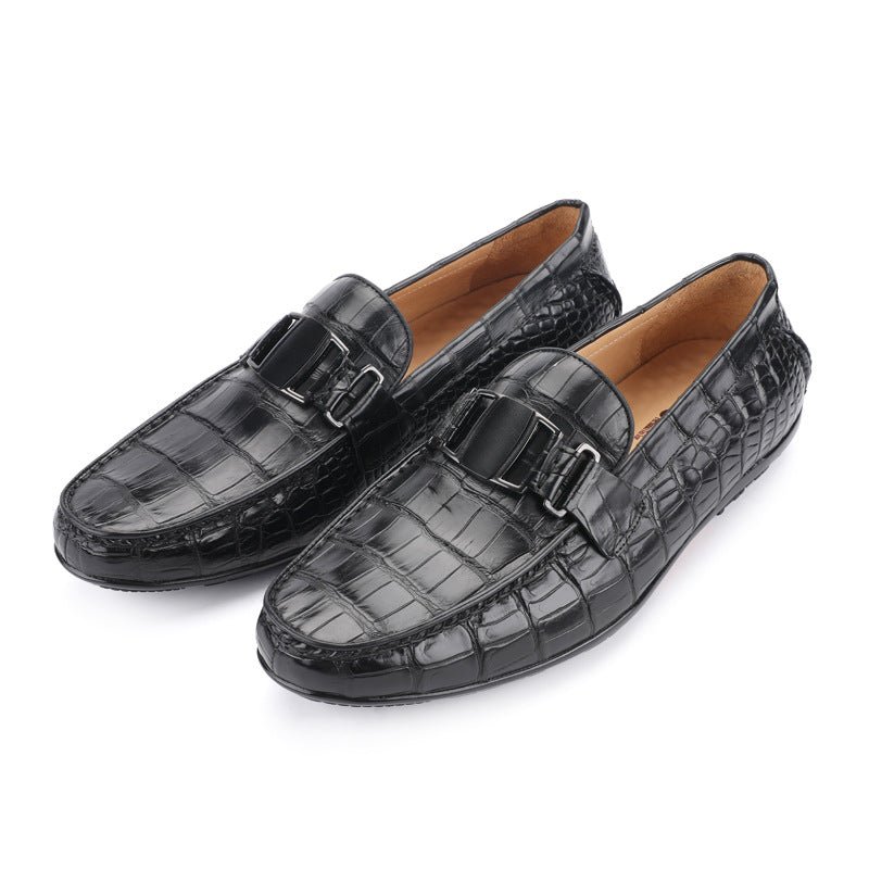 Handmade Crocodile Leather Loafers S04