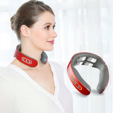 Smart Electric Neck and Shoulder Pulse Massager 4 Heads Kneading Wireless Heat Cervical Vertebra Body Relax Pain Relief Machine