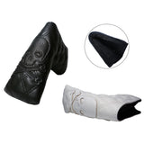 Skull Head Golf Putter Cover Waterproof PU Leather Golf Head Cover Magic Tape Bonding Blade Putter Golf Club Cover Golf Supplies