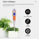 Digital Soil Meter High Precision TDS/EC/Temperature Soil Meter Plant Crop Soil Quality Tester for Agriculture Garden Farm