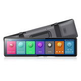 3 CHs Dash Cam Rear View Mirror FHD 1440P Car Video Recorder Carplay &amp; Android Auto WiFi Miracast GPS Navigation Bluetooth DVRsv