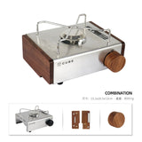 Portable Outdoor Camping Gas Stove Decorative Solid Wood Siding Accessories Gas Tank Hot Pot Stove for Self Driving Tour
