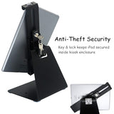 Desktop Anti-Theft Security Kiosk POS Tablet Stand 360° Rotation Holder Enclosure with Lock &amp; Keys for iPad Air Mini 7-10''
