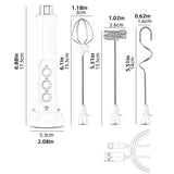 Electric Egg Beater 3-Speeds USB Rechargeable Mixer Heads Eggbeater Frother Stirrer Coffee Milk Drink Blender