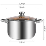8 QT Soup Pot, Stainless Steel Stockpot with Lid, Saucepot Pasta Cooking Pot with Double Handles, Dishwasher Safe