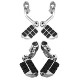 Long Highway Foot Pegs Footing Accessories 1-1/4inch 32mm with Mounting Clamps Motorcycle Foot Controls Fit for Harley