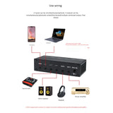 Heareal HiFi Sound Quality Audio Signal 2 in 4 Out Mixing Splitter Amplifier Simultaneous Input and Output EU Plug