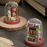 Cutebee DIY House Wooden Doll Houses Miniature Dollhouse Furniture Kit with LED Toys for Children Christmas Gift  Mini House