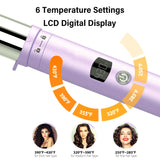 Hair Curler 5 in 1 Curling Iron Wand Set Ceramic Barrels Instant Heat Up LCD Temperature Adjustment Hair Styler