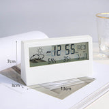 LCD Clock Temperature and Humidity Meter Electronic Alarm Clock Weather Station Display Children Students Mini Alarm