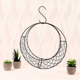 Wreath Frame Succulent Plant Festival Hanging Basket Party Flower Home Decorative Moon Shape Holder Cafe Wedding Iron Wire