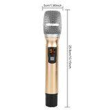 2Pcs Wireless Microphone 25 Channels Microphone Golden Metal Handheld Microphones With Mini Receiver Dropshipping New