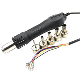 Hot Air Gun Desoldering Soldering Heat Gun Handle For 858D 8586 8858 852 878 952 853 Rework Solder Repair Station 5pcs Nozzles
