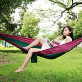 Camping Hammock Outdoor Tourist Hanging Hammocks Portable Parachute Nylon Hiking Hammock for Traveling Hiking