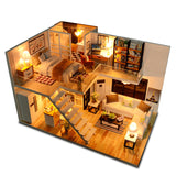 CUTEBEE DIY DollHouse Miniature Doll House With Furniture Kit Wooden House Miniaturas Toys For Children New Year Christmas Gift