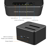 NEW Dual-bay Hard Drive Docking Station for 2.5/3.5inch HDD SSD SA-TA to USB 3.0 HDD Docking Station with 12V3A Power Adapter