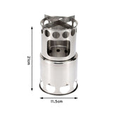 Portable Wood Stove Firewoods Furnace Outdoor Stove Cooking Burner Lightweight Stainless Steel Picnic Camping Cooking Wood Stove