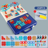 Bits Drill Puzzle Safe Innocuous Mosaic Electric Drill Puzzle Toys DIY Educational Construction Engineering Toys Kids Drill Set