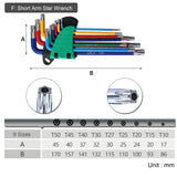 KKmoon Long Arm Allen Wrench Set 9 Different Sizes Universal Wrenches L-Key Chrome Vanadium Steel Metric Hex Key Kit (Red)
