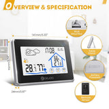 2022.Digoo DG-TH8380 Wireless Thermometer Hygrometer Touch Screen Weather Station With Thermometer Outdoor Forecast Sensor Clock