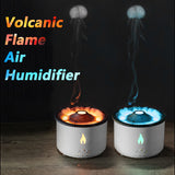Volcanic Flame Air Humidifier with Night Light Remote Control 2 Modes 300ml Aroma Diffuser Essential Oil Smoke Ring Lamp