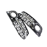 1 Pair Car Front Bumper Fog Light Mesh Grill Grille Replacement for Audi A4 B8 09-11