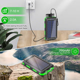 Outdoor Survival Camping Equipment 20000mAh Portable Waterproof Solar Power Charger Bank With LED Flashlights for Adventure Emer