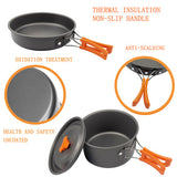 Camping Cookware Kit Outdoor Aluminum Cooking Set Water Kettle Pan Pot Travelling Hiking Picnic BBQ Tableware Equipment