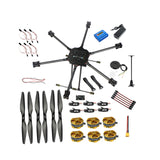 DIY T850 850mm 6-Axle Carbon Fiber Frame Kit 4108 380KV Brushless Motor 40A ESC AT10 Radio W/ 2-Axle Assembled Brushless Gimbal