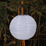 10in Waterproof LED Solar Light Cloth Chinese Lantern Hanging Lamp Decor Holiday Wedding Party Lights Decoration
