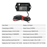 LCD Digital Tachometer Gas Engine Tach/Hour Meter Resettable RPM Tester for 2/4 Stroke Engine Motorcycles Maintenance Reminder
