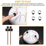 6 Inch Steel Tongue Drum 8 Tune Hand Pan Drum Tank Drum With Drumsticks Carrying Bag Percussion Instruments