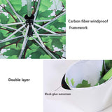 Double Layer Automatic Umbrella Rain Women 3 Fold Strong Windproof Female Male 8K Large Parasol Men Leaves Umbrellas