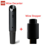 Huohou Fast Wine Decanter Wine Stopper 2in1 Pouring Tools Stainless Steel Vacuum Bottle Stopper Bottles Cap Bar Accessori