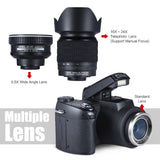 New christmas gift auto focus AF 33MP 1080P FHD 8X zoomable digital camera W/Standard+0.5X wide Angle+24X telephoto lens 3.0"LCD