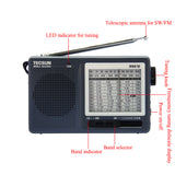R-9012 FM/AM/SW Radio 12 Bands Portable Receiver Radio High Sensitivity Selectivity Low Noise FM/AM/SW Radio
